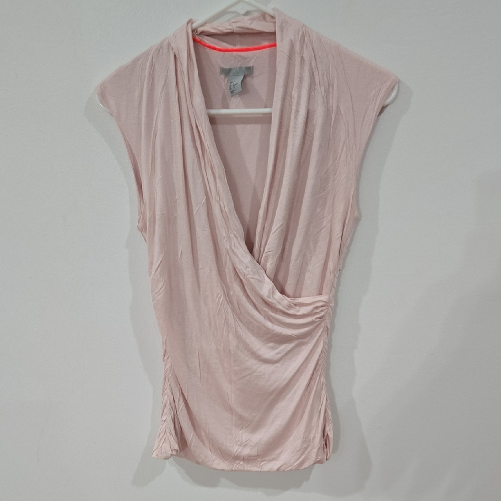 H&M Sz Small Soft Pink Drape Blouse